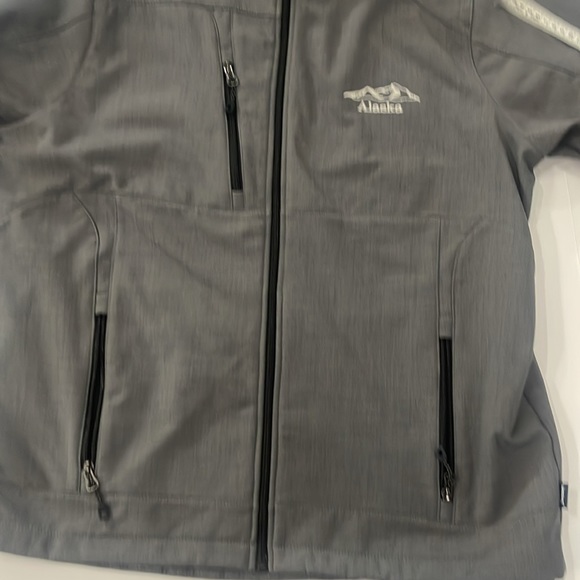 Landaway Grey Soft-shell Jacket Mens/Uni-sex Medium Zip Outdoor Alaska logo - Picture 8 of 10